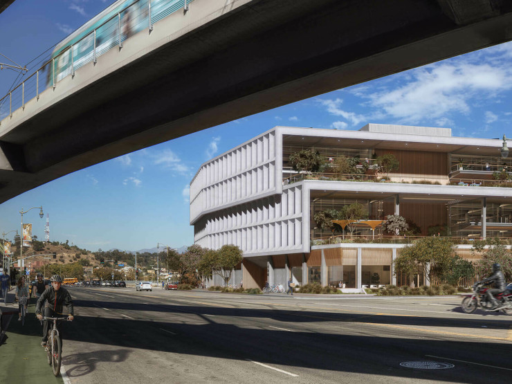 Grimshaw propose la création d’un immeuble de bureaux tout électrique à structure en bois massif sur le site d’un parking à Chinatown, Los Angeles