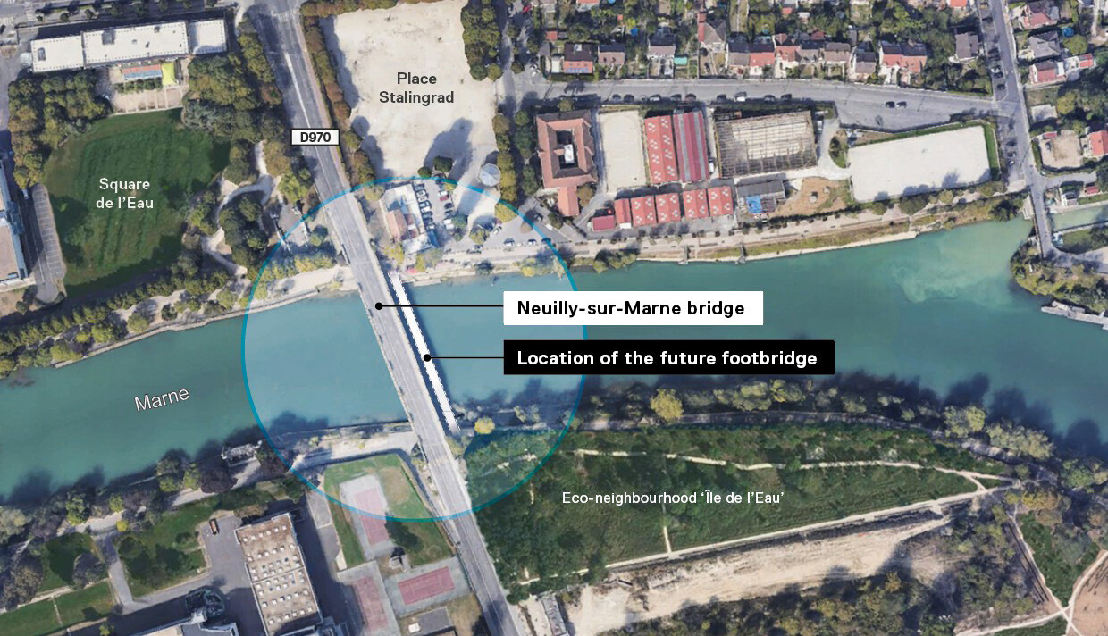 Grimshaw selected to design the RD970 pedestrian bridge across the Marne River / GRIMSHAW