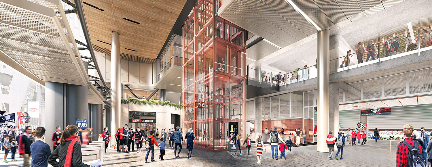 Work begins on site to realise civic-focused design vision for Marvel Stadium / GRIMSHAW
