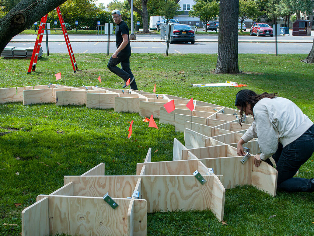 Building the Next Engineers pavilion is unveiled at Hofstra University / GRIMSHAW