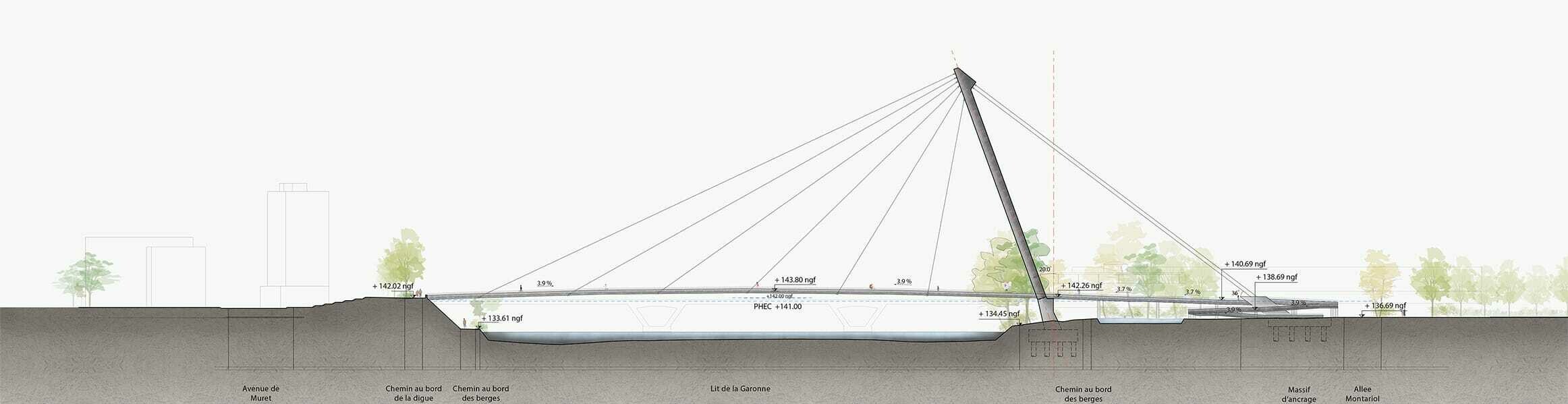 Grimshaw wins competition to design Rapas pedestrian bridge in Toulouse / GRIMSHAW