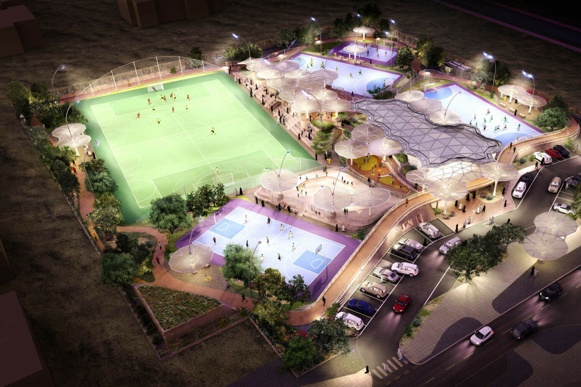 Al Farjan Recreational Sports Facilities / GRIMSHAW