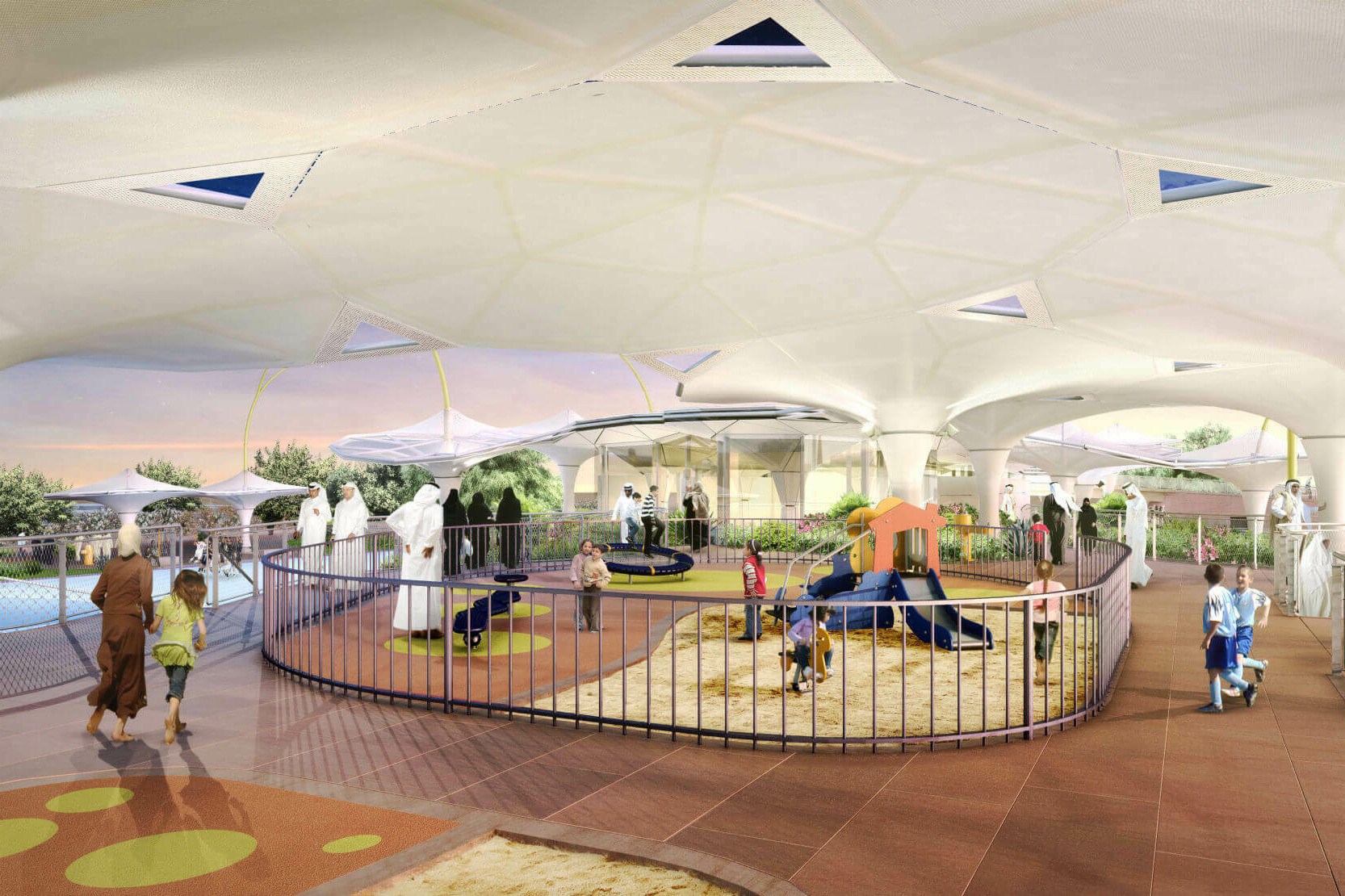 Al Farjan Recreational Sports Facilities / GRIMSHAW