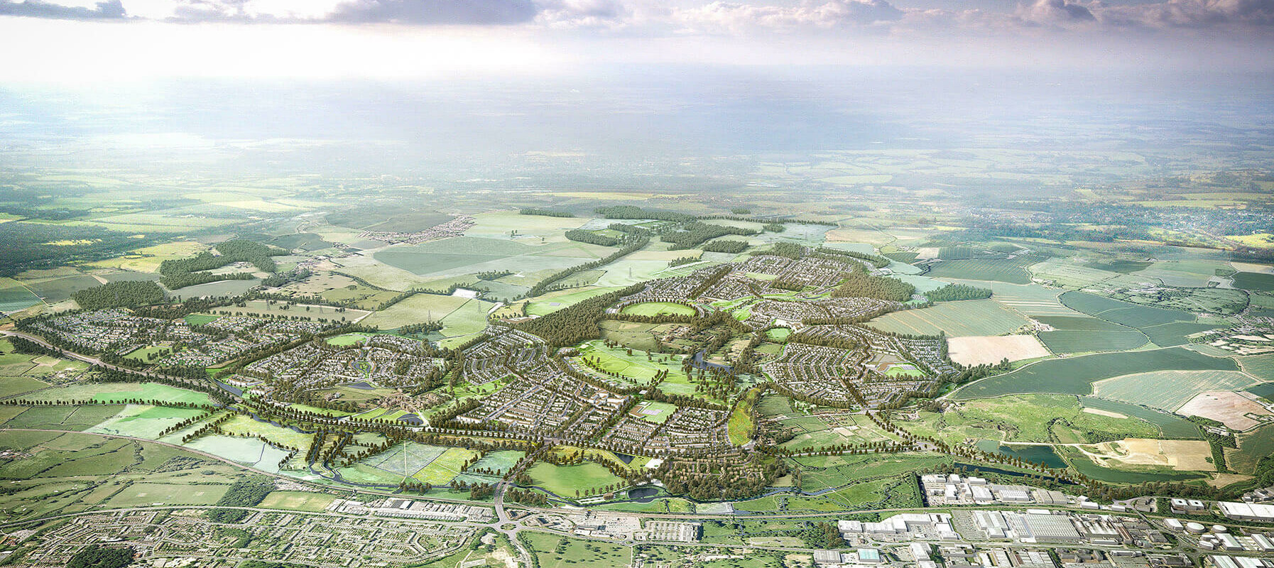 Gilston Park Estate in East Hertfordshire receives resolution to grant outline planning permission / GRIMSHAW