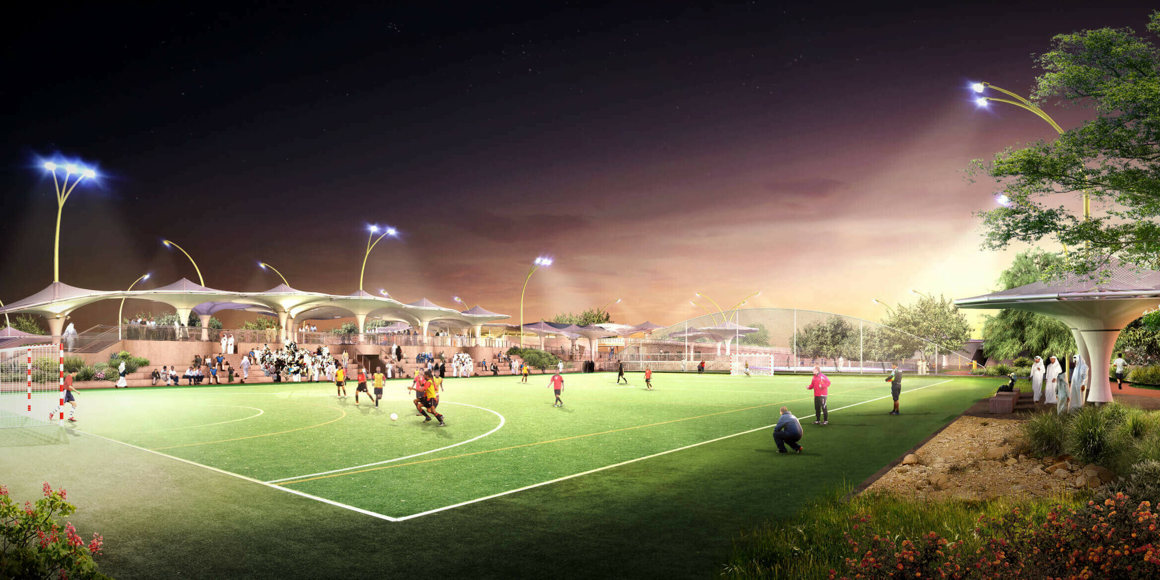 Al Farjan Recreational Sports Facilities / GRIMSHAW