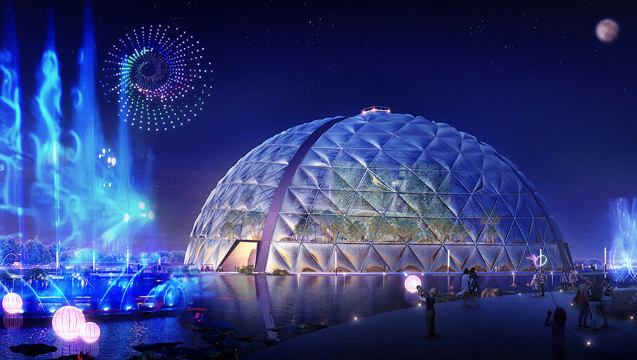 Eden Project Qingdao reaches construction milestone / GRIMSHAW