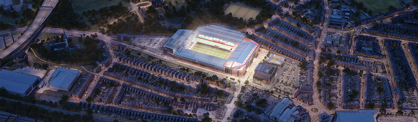 New designs for the redevelopment and expansion of Aston Villa’s Villa Park receive planning permission / GRIMSHAW