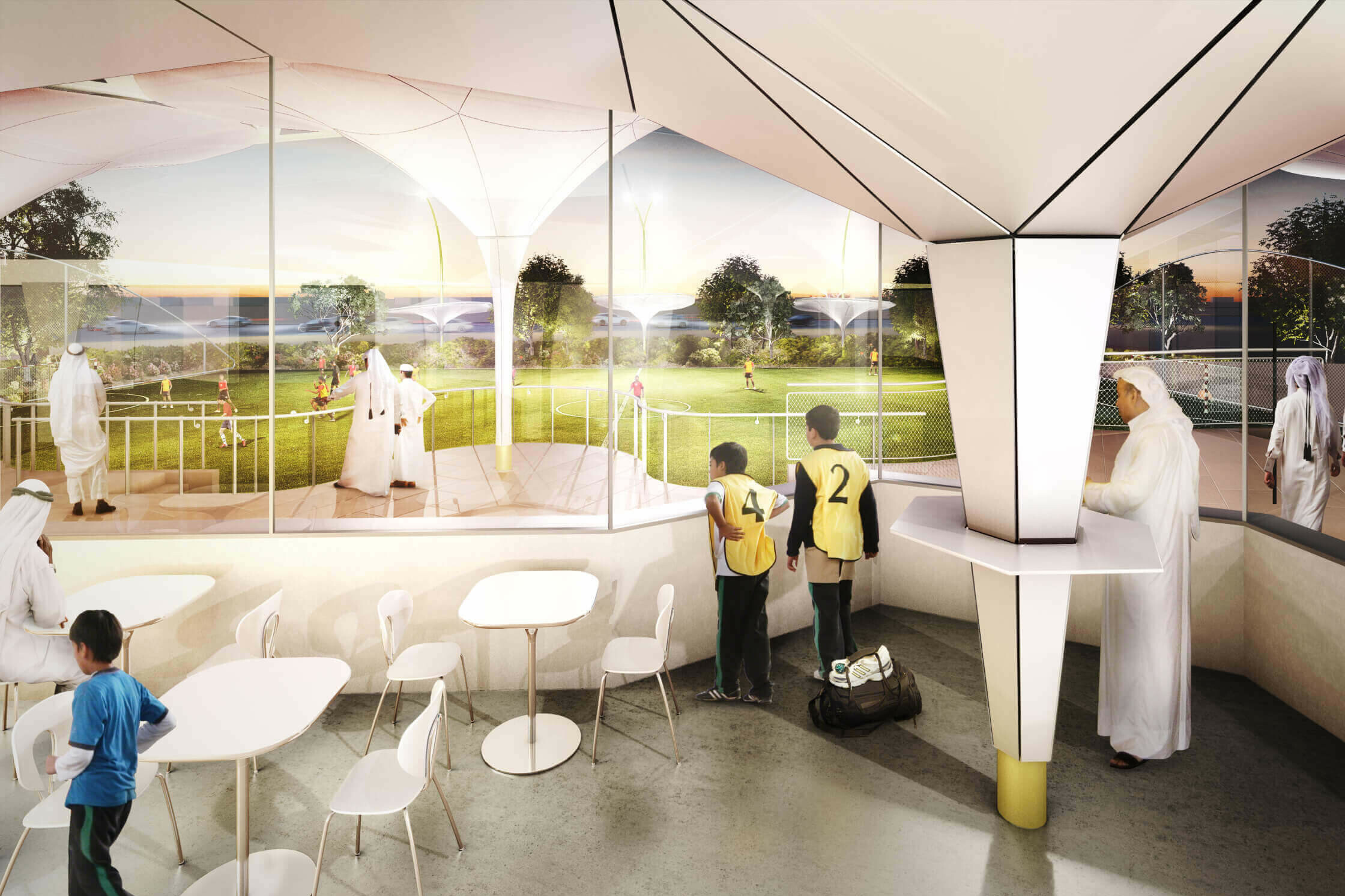 Al Farjan Recreational Sports Facilities / GRIMSHAW