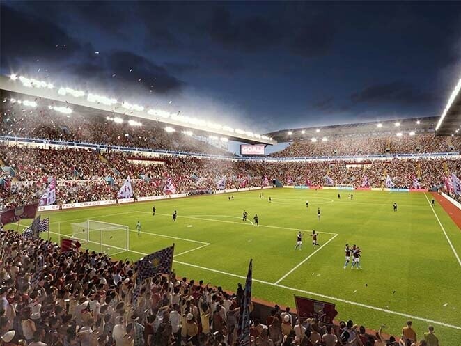 New designs for the redevelopment and expansion of Aston Villa’s Villa Park submitted for planning / GRIMSHAW