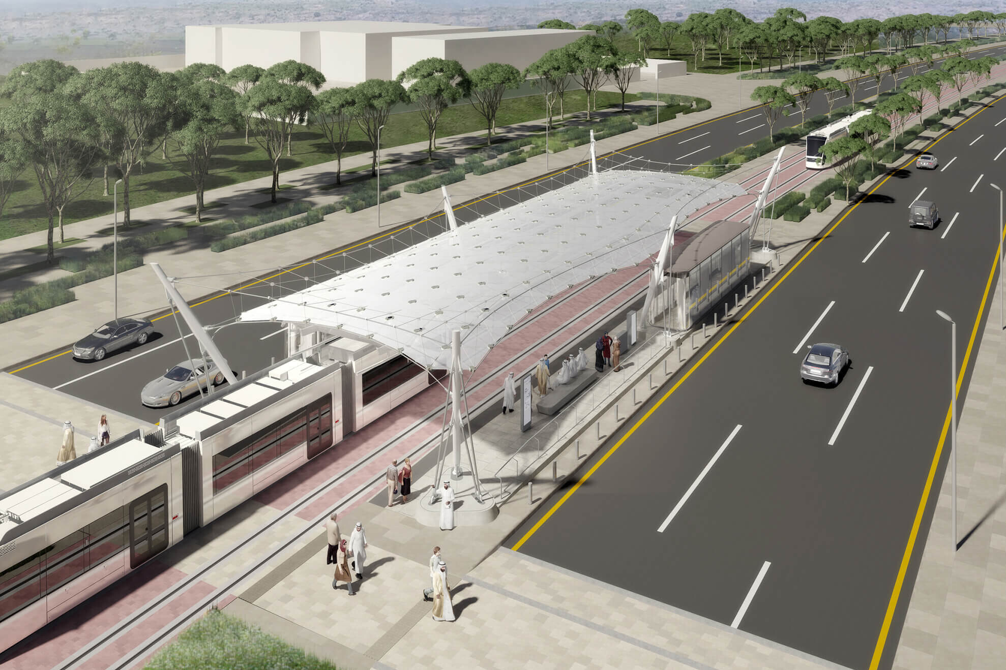 Education City Tram Stops / GRIMSHAW