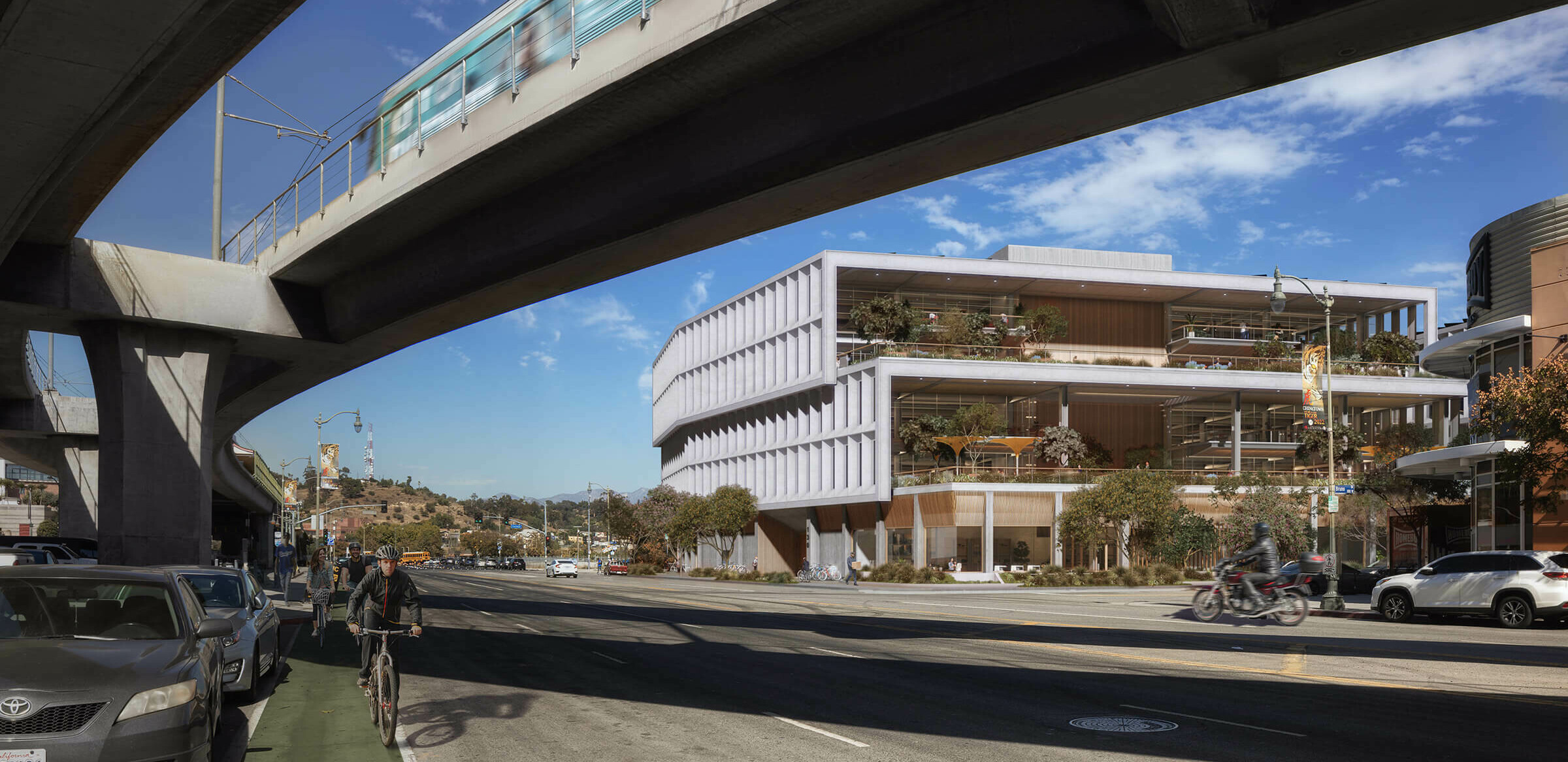 Grimshaw to transform LA Chinatown parking lot into all-electric mass timber office building / GRIMSHAW