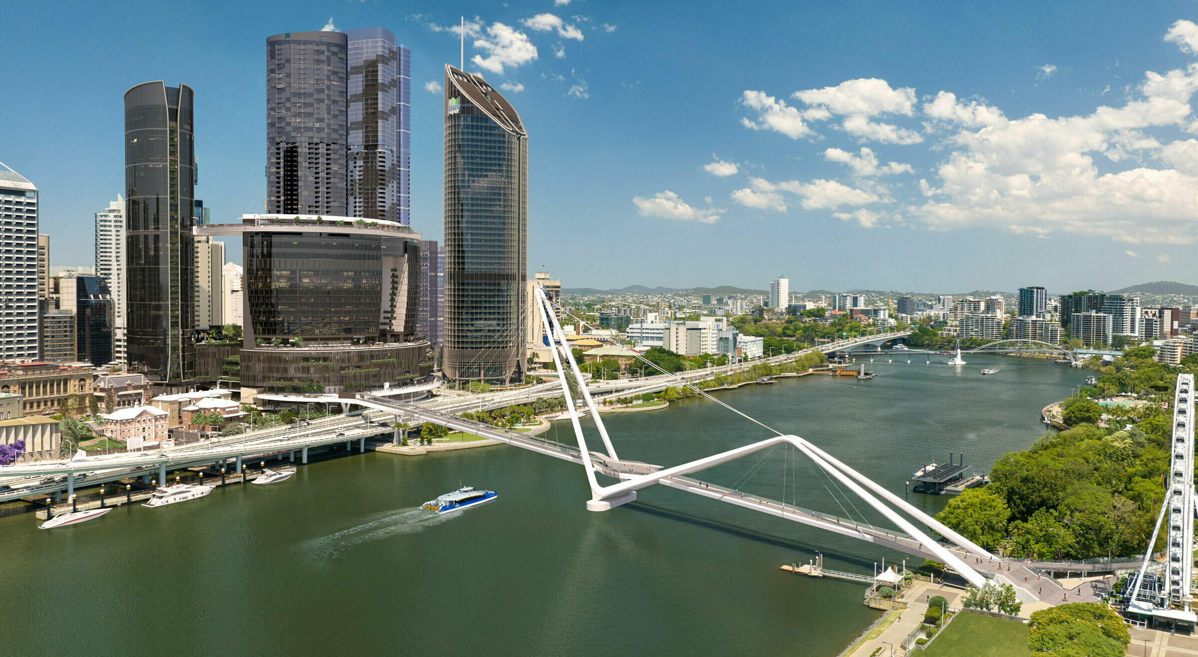 Neville Bonner Bridge first walk welcomes 500 pedestrians for preview experience / GRIMSHAW