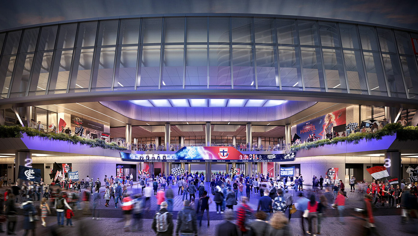 Work begins on site to realise civic-focused design vision for Marvel Stadium / GRIMSHAW