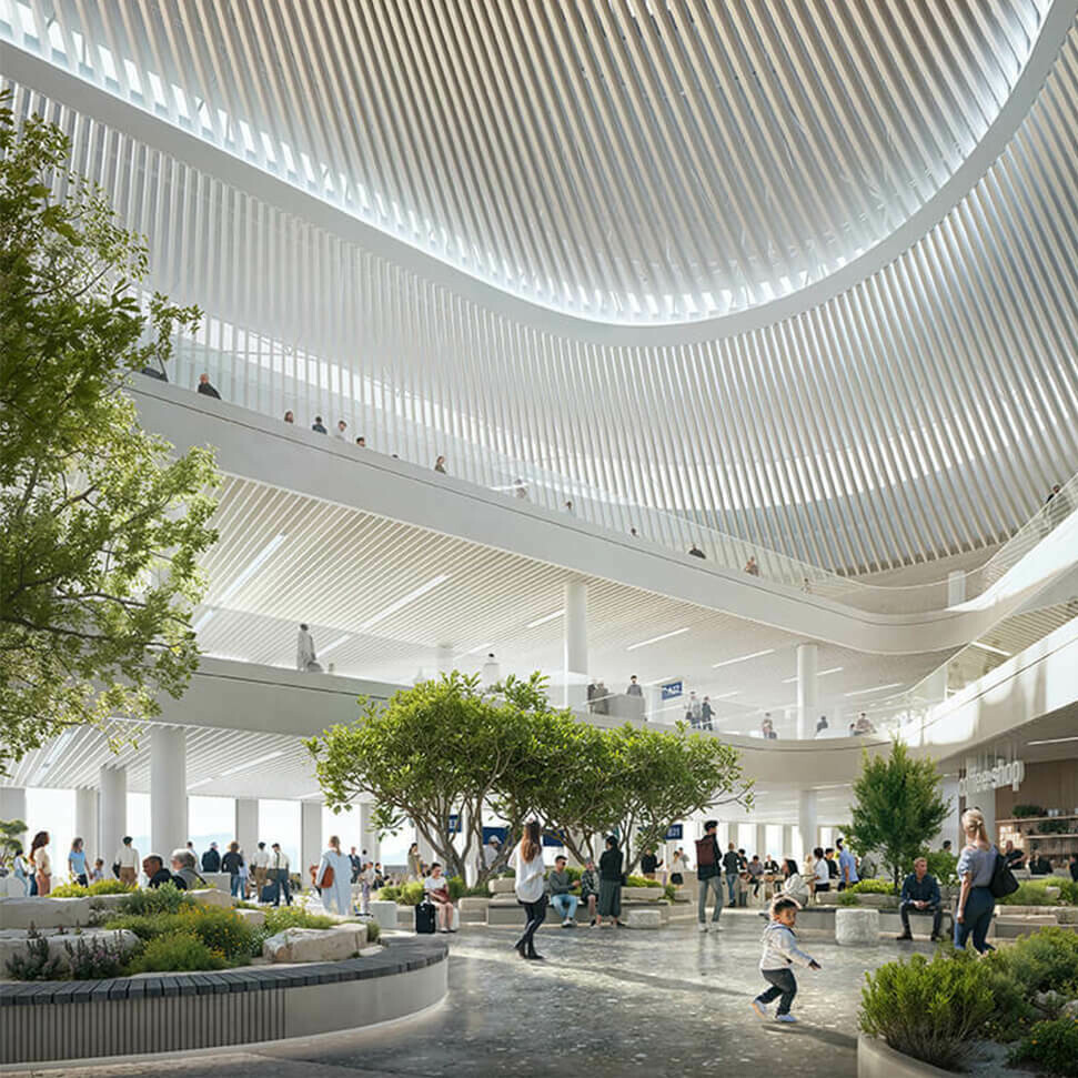 Grimshaw, Haptic, K-Studio, Arup, Leslie Jones,  Triagonal et Plan A retenus pour concevoir l’extension de l’aéroport international d’Athènes / GRIMSHAW
